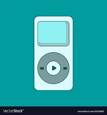 Flat icon on background music player vector image
