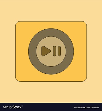 Flat icon on background music player vector image