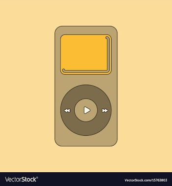 Flat icon on background music player vector image
