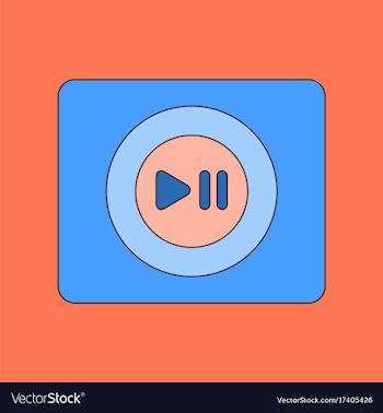 Flat icon on background music player vector image