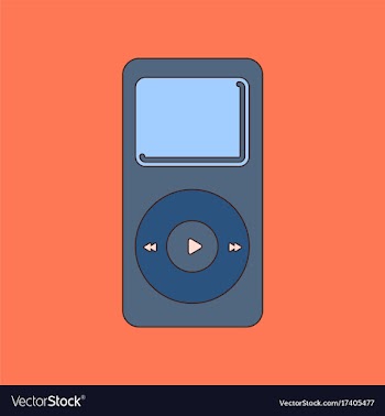 Flat icon on background music player vector image