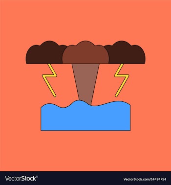 Flat icon on background nature tsunami vector image
