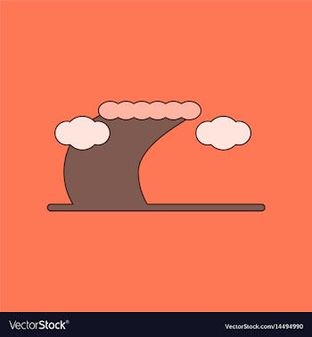 Flat icon on background ocean tsunami vector image