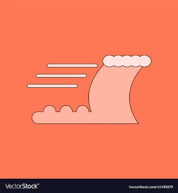 Flat icon on background ocean tsunami vector image
