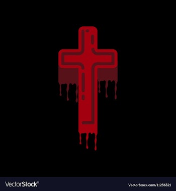 Flat icon on background of cross the blood vector image