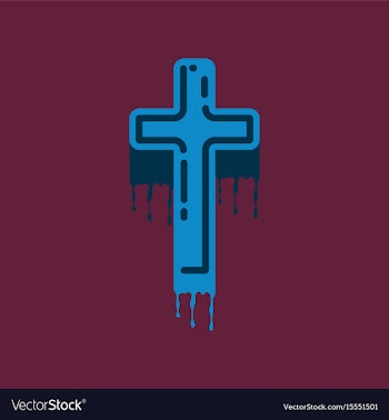Flat icon on background of cross the blood vector image