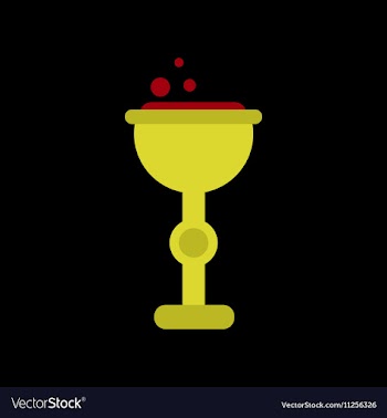 Flat icon on background of cup potion vector image