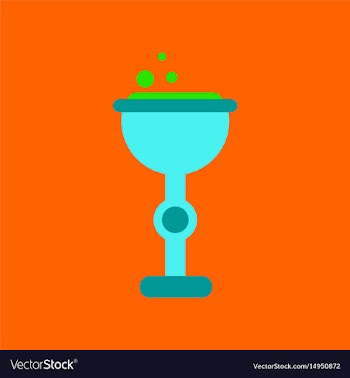 Flat icon on background of cup potion vector image