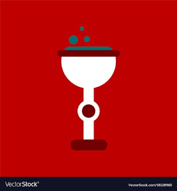 Flat icon on background of cup potion vector image