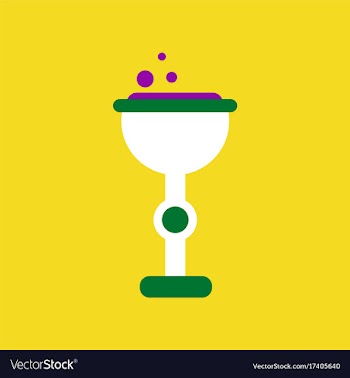 Flat icon on background of cup potion vector image