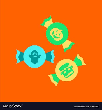 Flat icon on background of halloween candy vector image