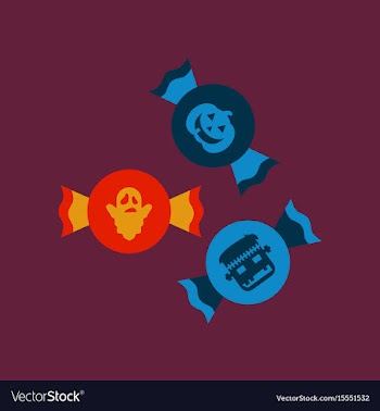 Flat icon on background of halloween candy vector image