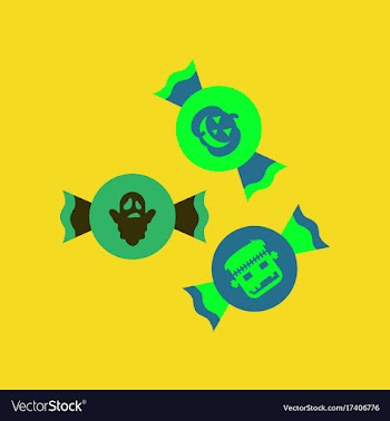 Flat icon on background of halloween candy vector image
