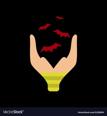 Flat icon on background of hand bat vector image