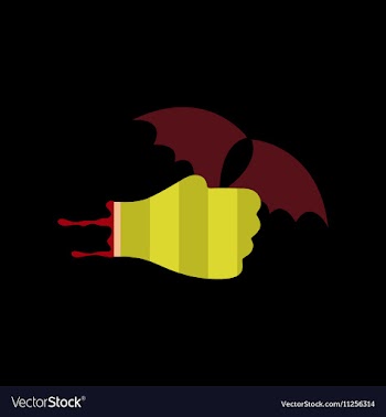 Flat icon on background of hand bat vector image