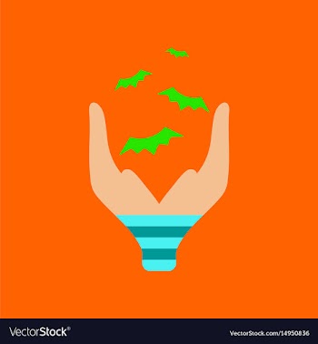 Flat icon on background of hand bat vector image