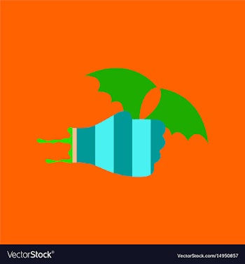 Flat icon on background of hand bat vector image