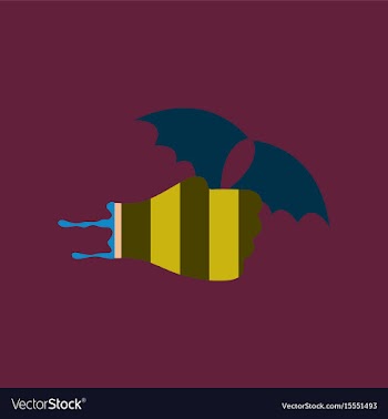 Flat icon on background of hand bat vector image