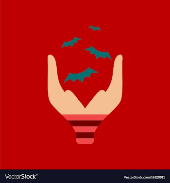 Flat icon on background of hand bat vector image