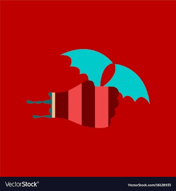 Flat icon on background of hand bat vector image