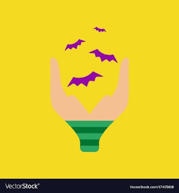 Flat icon on background of hand bat vector image