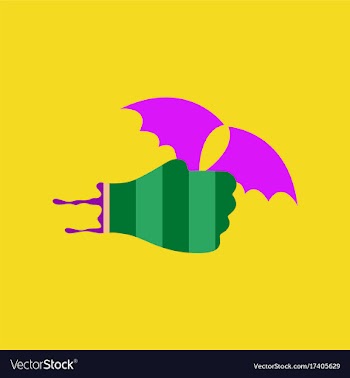 Flat icon on background of hand bat vector image