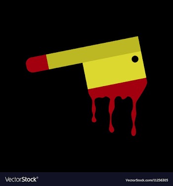 Flat icon on background of knife blood vector image