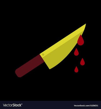 Flat icon on background of knife blood vector image