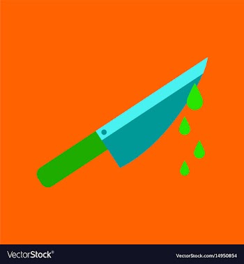 Flat icon on background of knife blood vector image