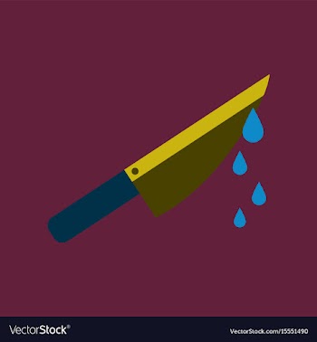 Flat icon on background of knife blood vector image