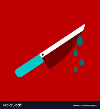 Flat icon on background of knife blood vector image