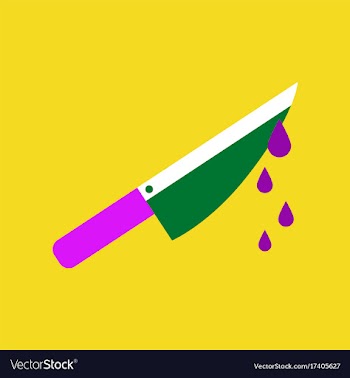 Flat icon on background of knife blood vector image