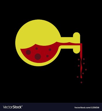 Flat icon on background of potion bottle vector image