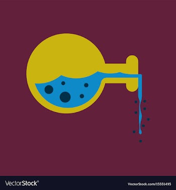 Flat icon on background of potion bottle vector image