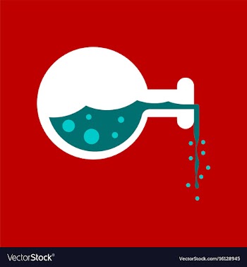 Flat icon on background of potion bottle vector image