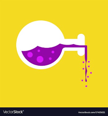 Flat icon on background of potion bottle vector image