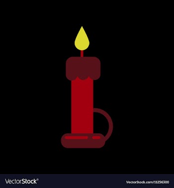 Flat icon on background of wax candle vector image