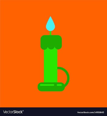 Flat icon on background of wax candle vector image