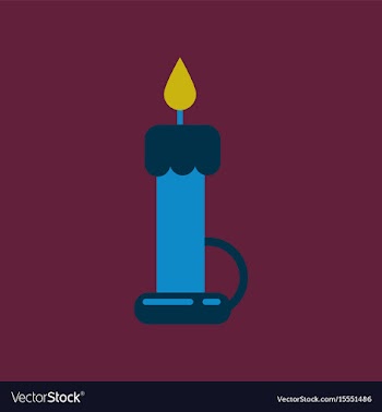 Flat icon on background of wax candle vector image