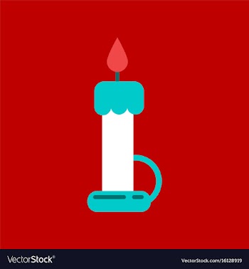 Flat icon on background of wax candle vector image
