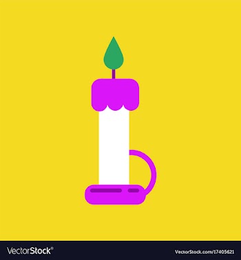 Flat icon on background of wax candle vector image