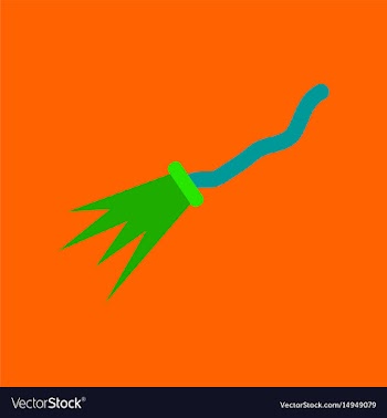 Flat icon on background of witch broom vector image