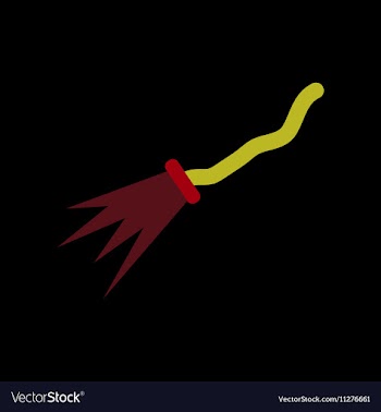 Flat icon on background of Witchs broom vector image