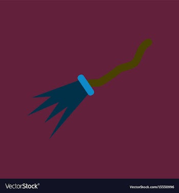 Flat icon on background of witchs broom vector image