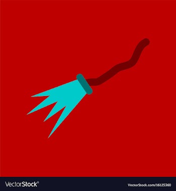 Flat icon on background of witchs broom vector image