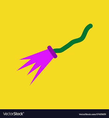 Flat icon on background of witchs broom vector image