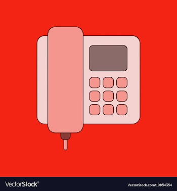 Flat icon on background office phone vector image