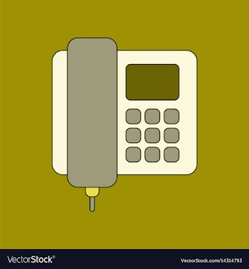 Flat icon on background office phone vector image