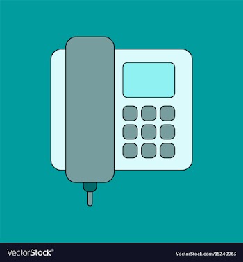 Flat icon on background office phone vector image