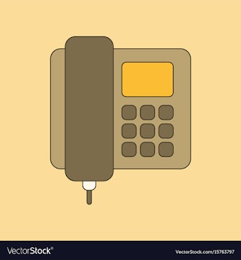 Flat icon on background office phone vector image